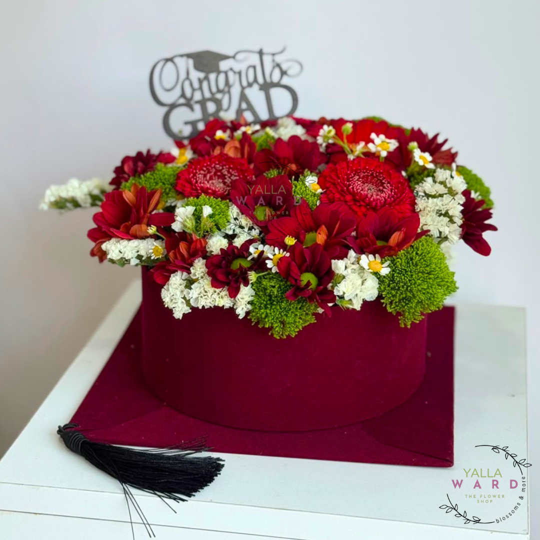 Red Graduation Hat Box