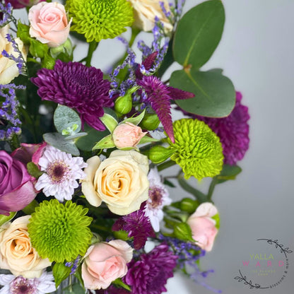 Bouquet of colorful flowers with a blurred background