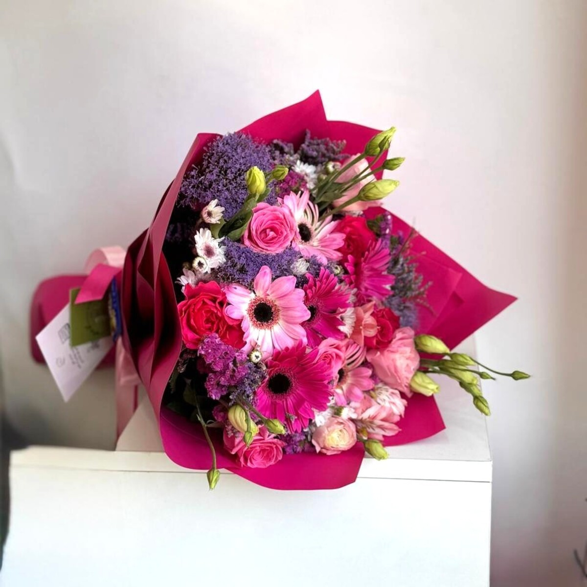 All pink flowers bouquet